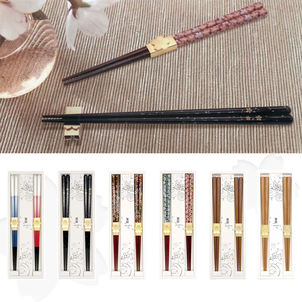 Ripple 箸留ペアギフトセット ゴールド箸留 日本製 夫婦箸